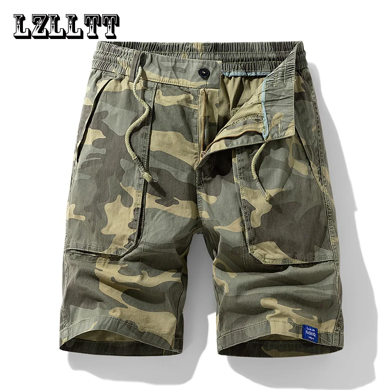 New Summer Men Cotton Cargo Camouflage Shorts Men Clothing Casual Breeche Bermuda Beach Jogger Shorts Male Hot Dropshipping