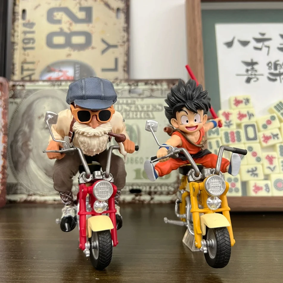 Anime Dragon Ball Z Anime Figure Son Goku Master Roshi Locomotives PVC Action Kame Sennin Motorcycle Toys Model Collector Gifts