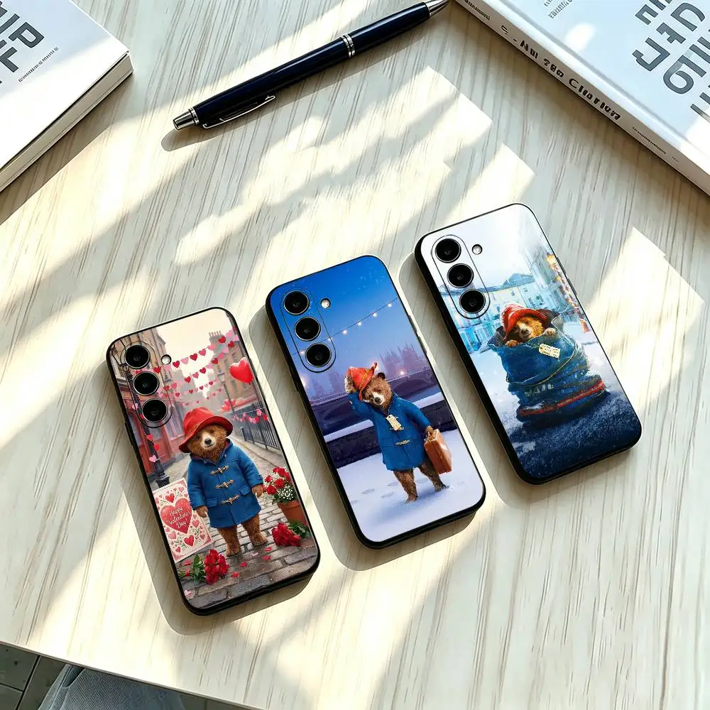 Cute London Bear  P-PaaddingS Basic Phone Case For Samsung A73 20,21s,22,31,32,52,53,72 Soft Black Shell