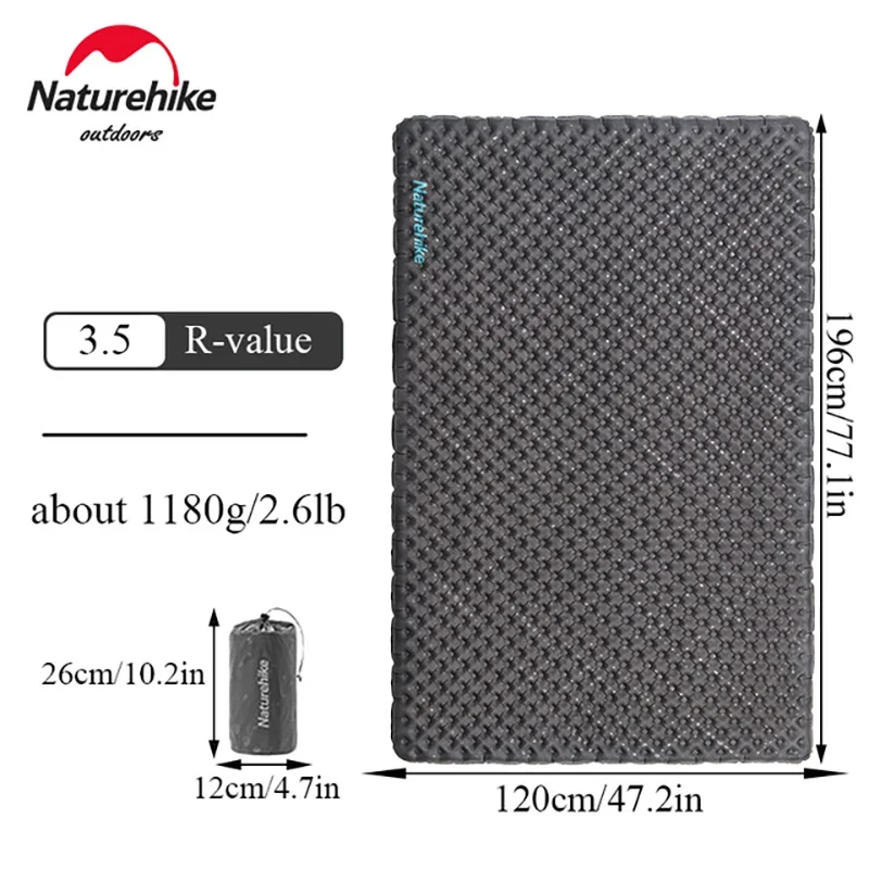 Naturehike Ultralight Camping Air Mat 3.5 R -Value Keep Warm 20D Nylon TPU Portable Outdoor Travel Tent Inflatable Sleeping Pad