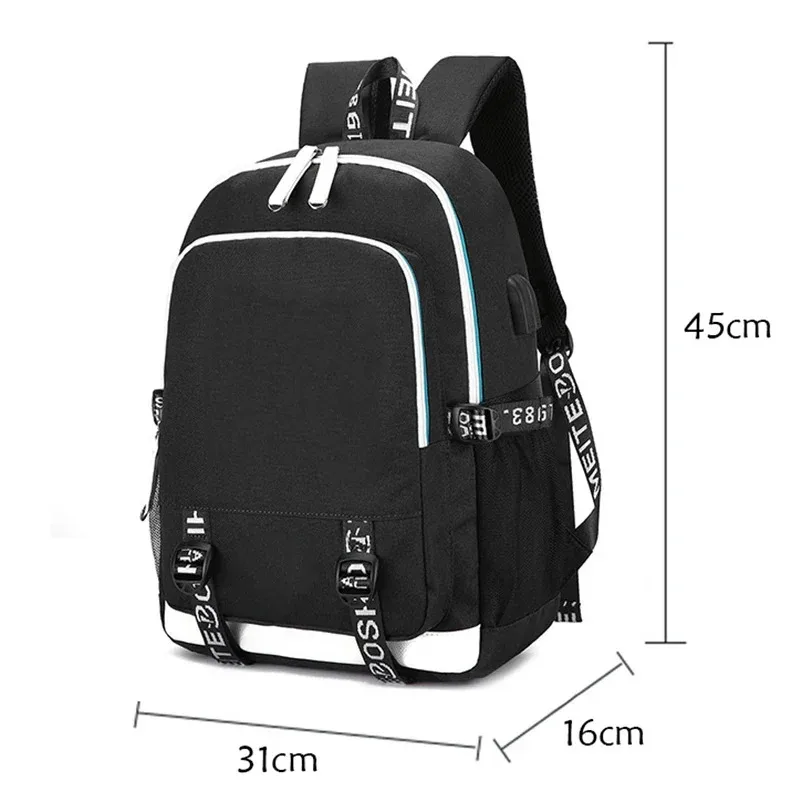 Anime Attack on Titan Gedrukte Rugzak Tienermode Outdoor Straat USB Rugzak Grote Capaciteit Rugzak School Schooltassen