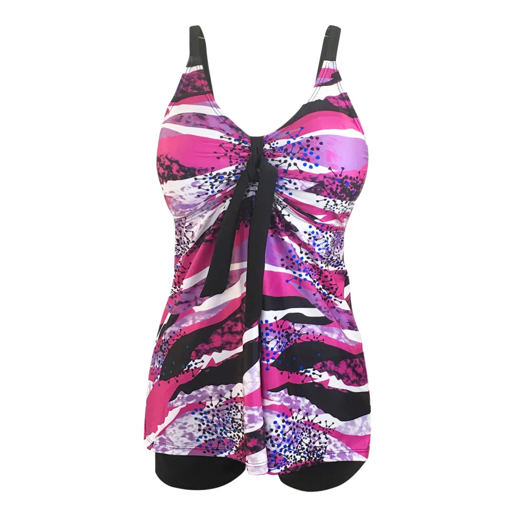 Conjunto de Bikini con estampado para Mujer, traje de baño de dos piezas con top y parte inferior, Tankini Sexy de los años 2000, ropa de playa para verano