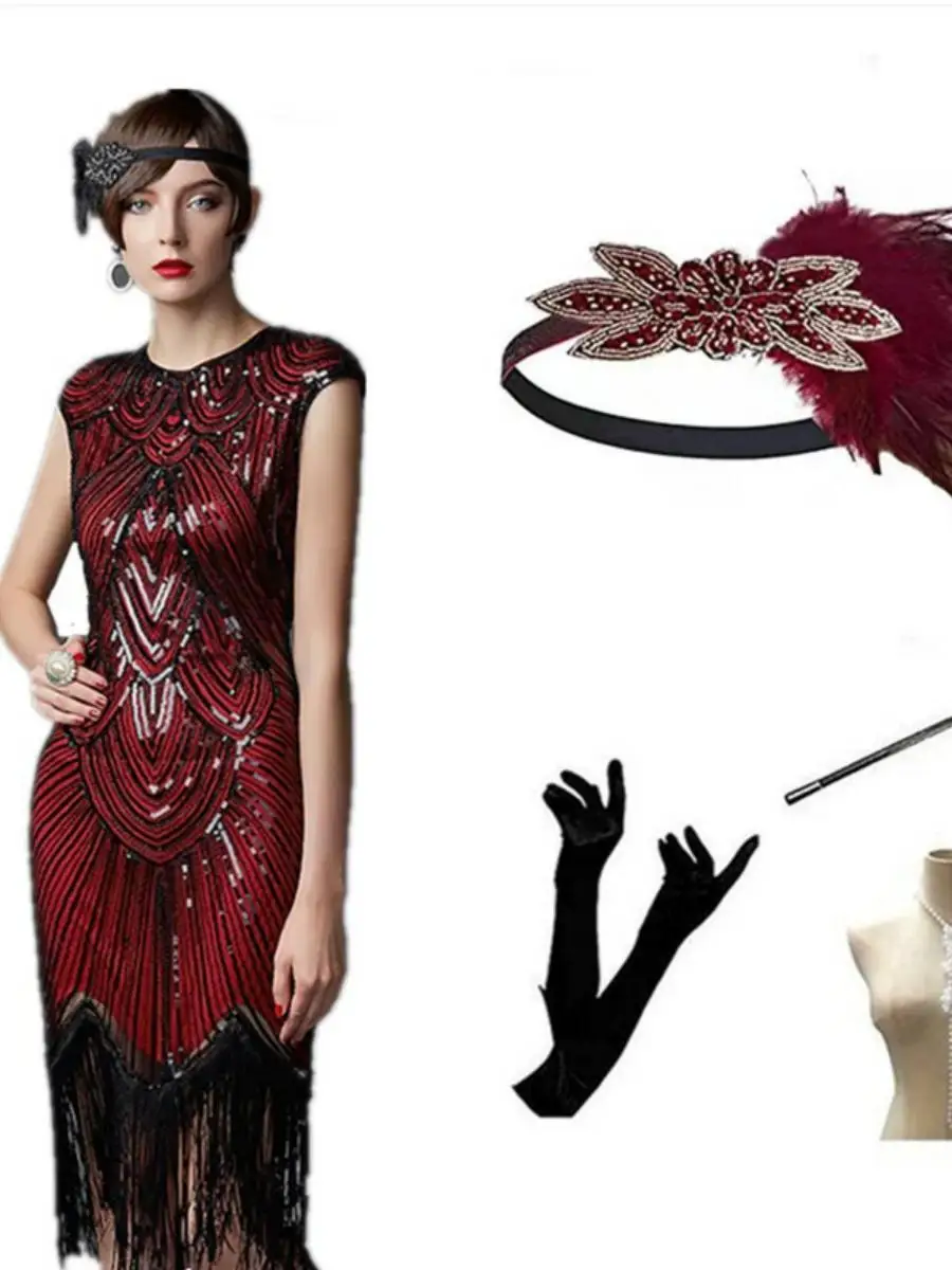 فستان Loween Retro Sequin Dr للسيدات Faion 920S فستان Par Ensemble ort تنورة واسعة Sle No Sve تصميم متوسط الخصر