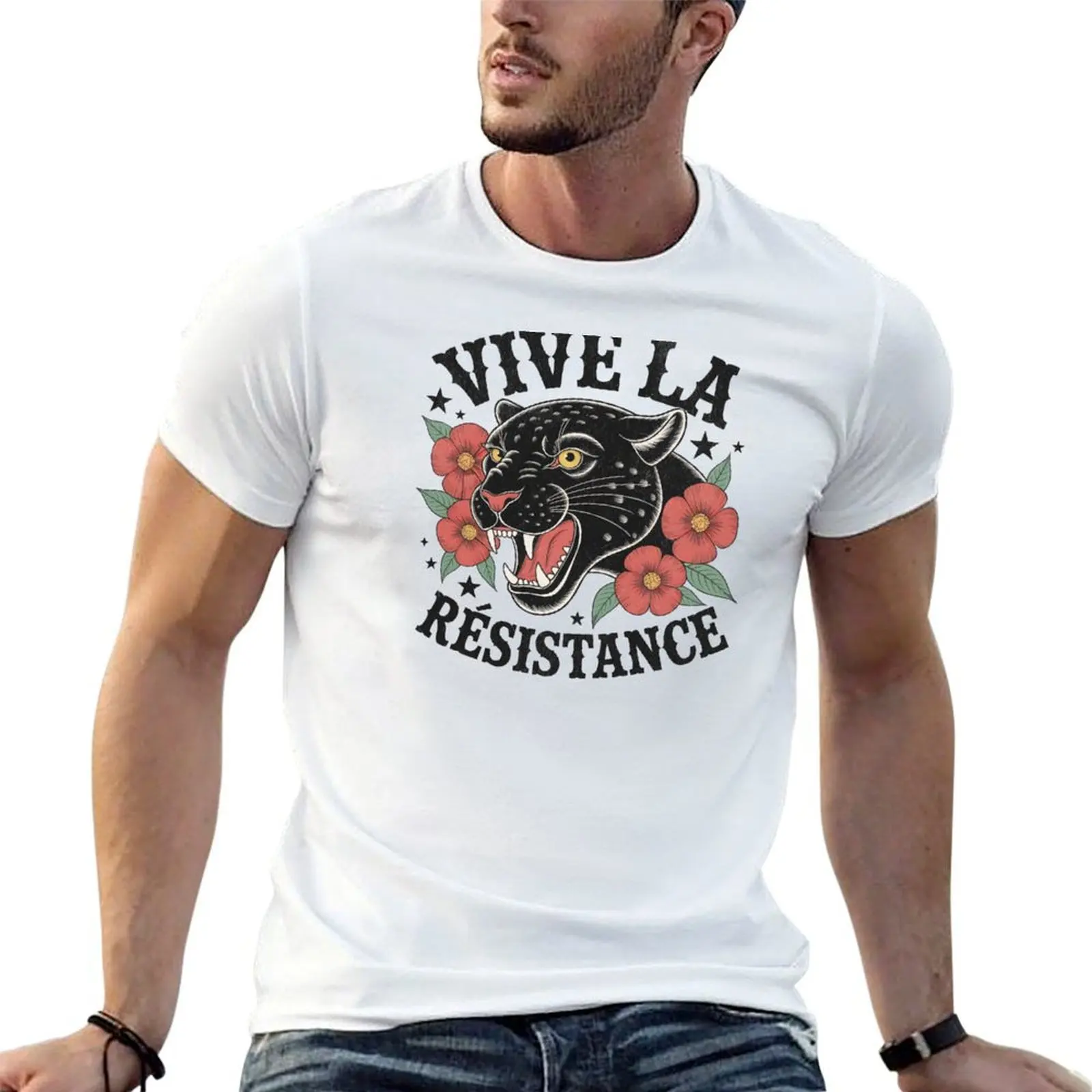 Camiseta Vive la Résistance para hombre, camiseta 100% algodón, camisetas de algodón para hombre, camiseta 100%