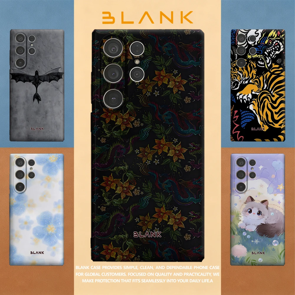 Dragon & Floral Embroidery For Samsung Galaxy S26 S25 S24 A56 A36 Phone Case Protection Cover for Women Girl Blank