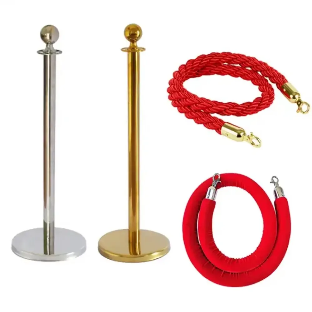2PC/set Traditional Event Party Award Carpet Velvet Hanging Railing Crowd Cont Barrier Stanchions Ropes Set