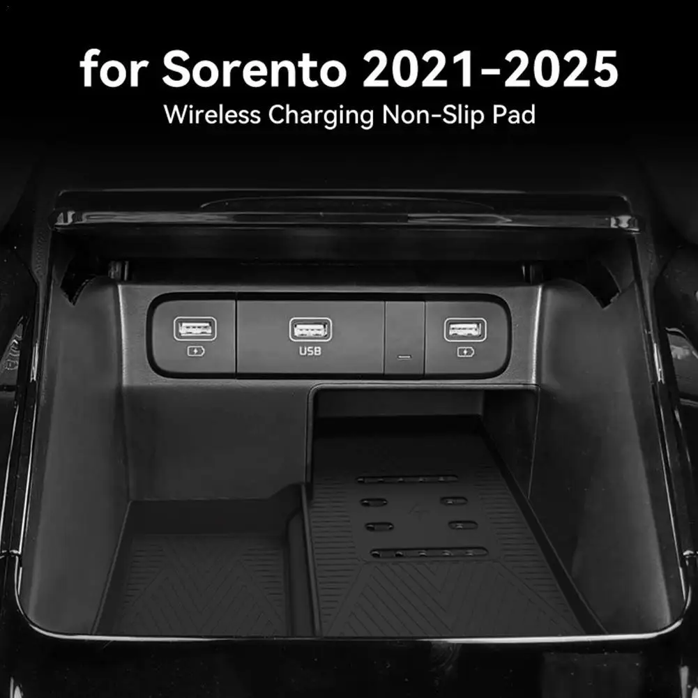 

Подходит для 21-25 Kia Sorento, силиконовый чехол для зарядки, коврик для защиты от грязи и воды, автомобильный противоскользящий коврик, автомобильная зарядная панель