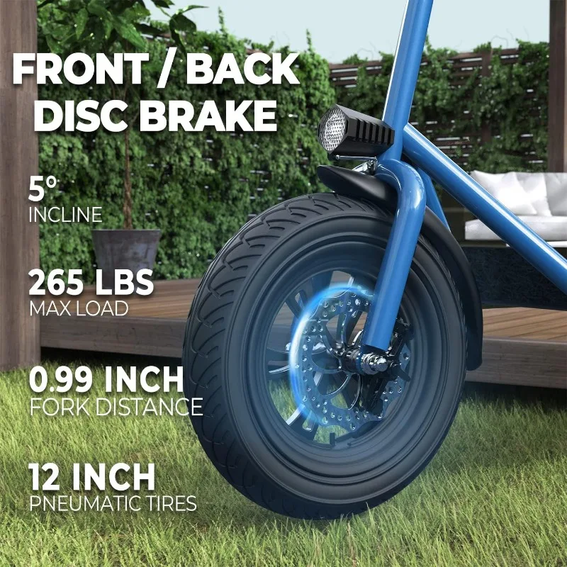 Commuter R1 Electric Scooter for Adults Foldable Scooter with Seat & Carry Basket 450W Brushless Motor 36V 15MPH 265lbs