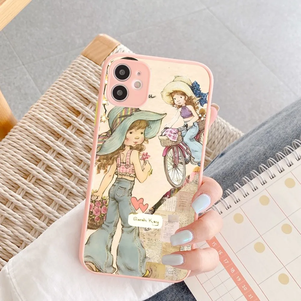 S-Sarah K-Kay L-Little Girl Phone Case for iPhone 14 11 12 13 Mini Pro Max 8 7 Plus X XR XS MAX Translucent Matte Cover