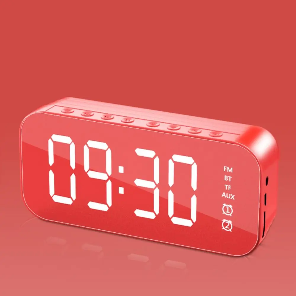 Large LED Screen LED Mirror Screen Alarm Clock Portable Dual Alarm Digital Clock Smart Digital Display FM Radio Clock Student