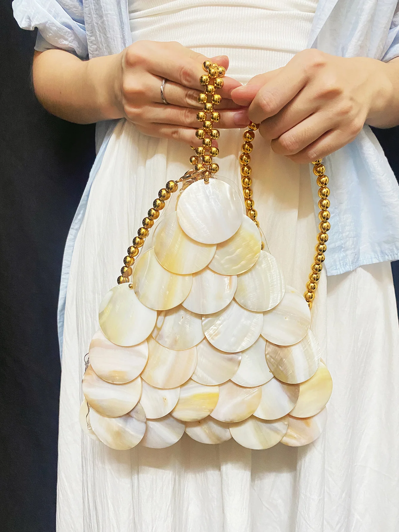 Japanese and Korean high-end temperament hand sewn woven mother bag retro exquisite socialite dinner style handbag crossbody bag