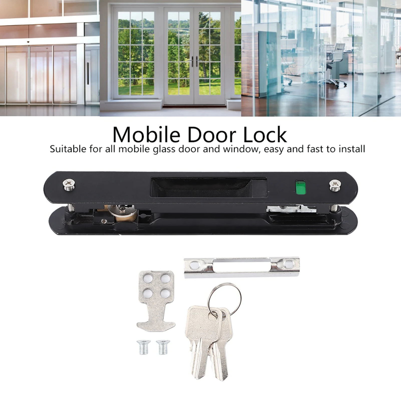 Single Double Sided Lock Catch Sliding Door Window Hook Lock Modern Mobile Door Single Double Sided Lock Catch for Home