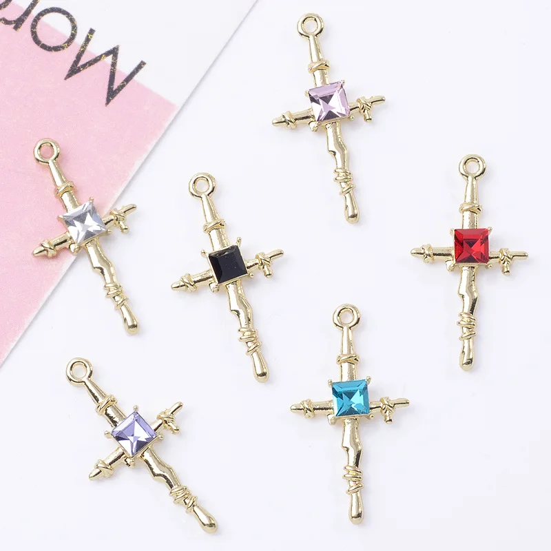 

100Pcs sets personalized cross baroque style jewelry pendant DIY earrings collarbone chain handmade material