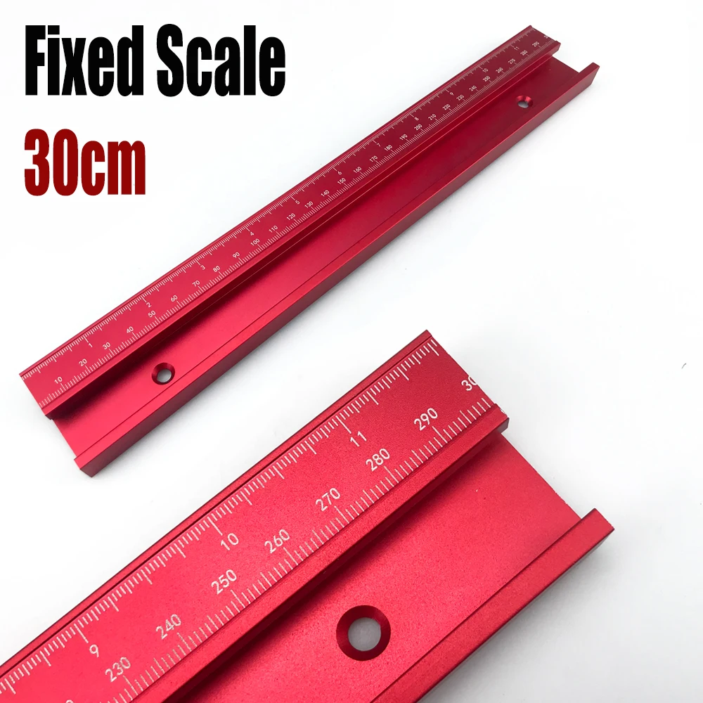 45 #   Chute T Track met Schaal T-tracks Slot Verstek Track 300-600mm 45 Type Chute, houtbewerking Tafelzaag Werkbank DIY Tool
