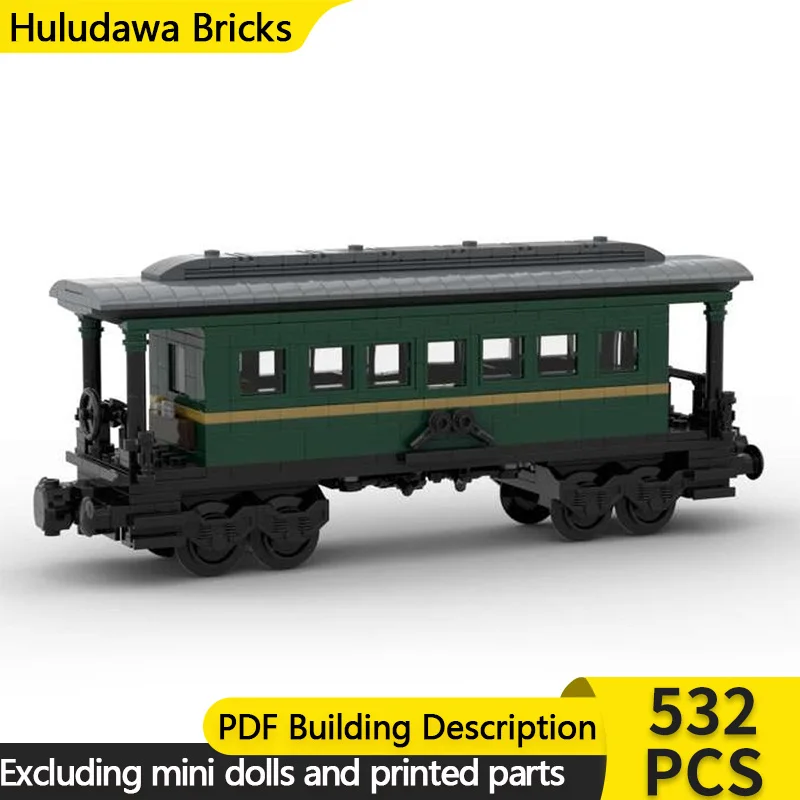 

City Car Model MOC Building Bricks Western Train Passenger Wagon Modular Technology Gifts Holiday Assemble Children Toys Suit