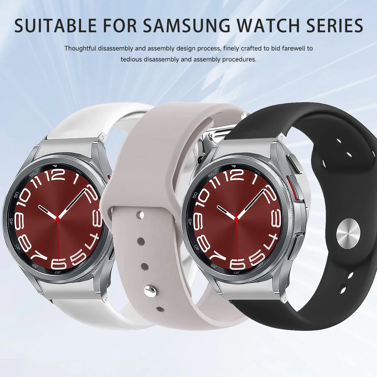 20mm watch Strap For Samsung Galaxy Watch 5/4 44mm 40mm band Silicone Bracelet Galaxy Watch 6 classic 5 pro 46mm 45mm 47mm 43mm