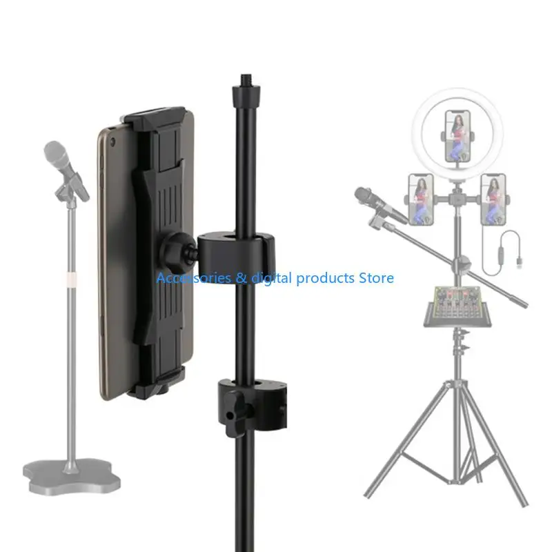 77JD Universal Adjustable Tablets Clamp Holder For Bike Handlebar Mount 5-13inch