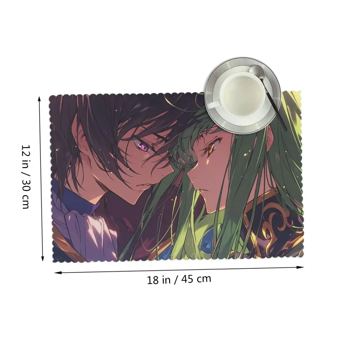 Anime Code Geass Placemat Non-Slip Plate Mat for Dining Table Bowl Coaster Super Absorbent Mats