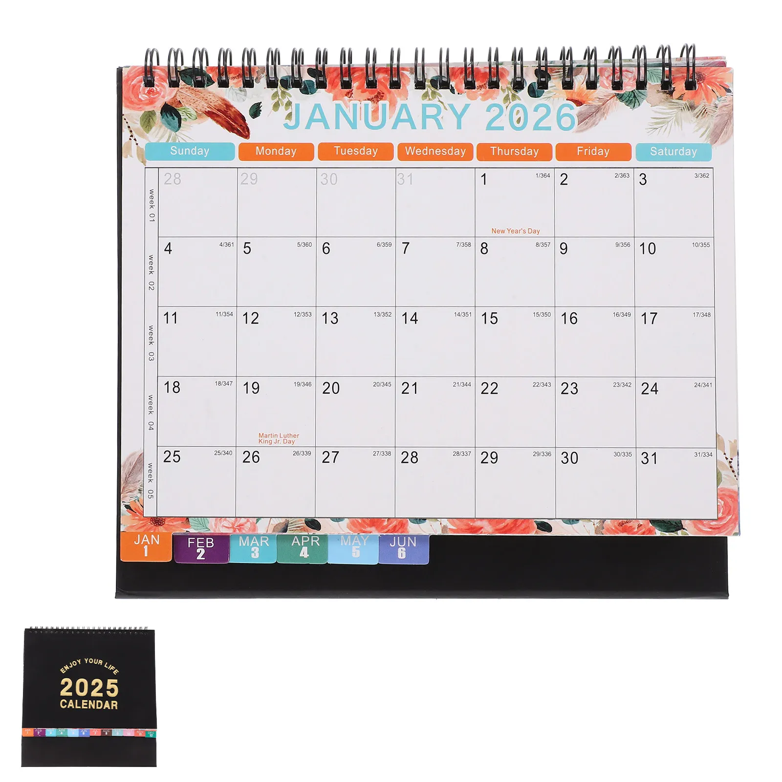 

Desk Calendar 2025 Standing Flip Design Easy Read Small Desktop Calendar for Teachers Students Daily Planning and Room Decor