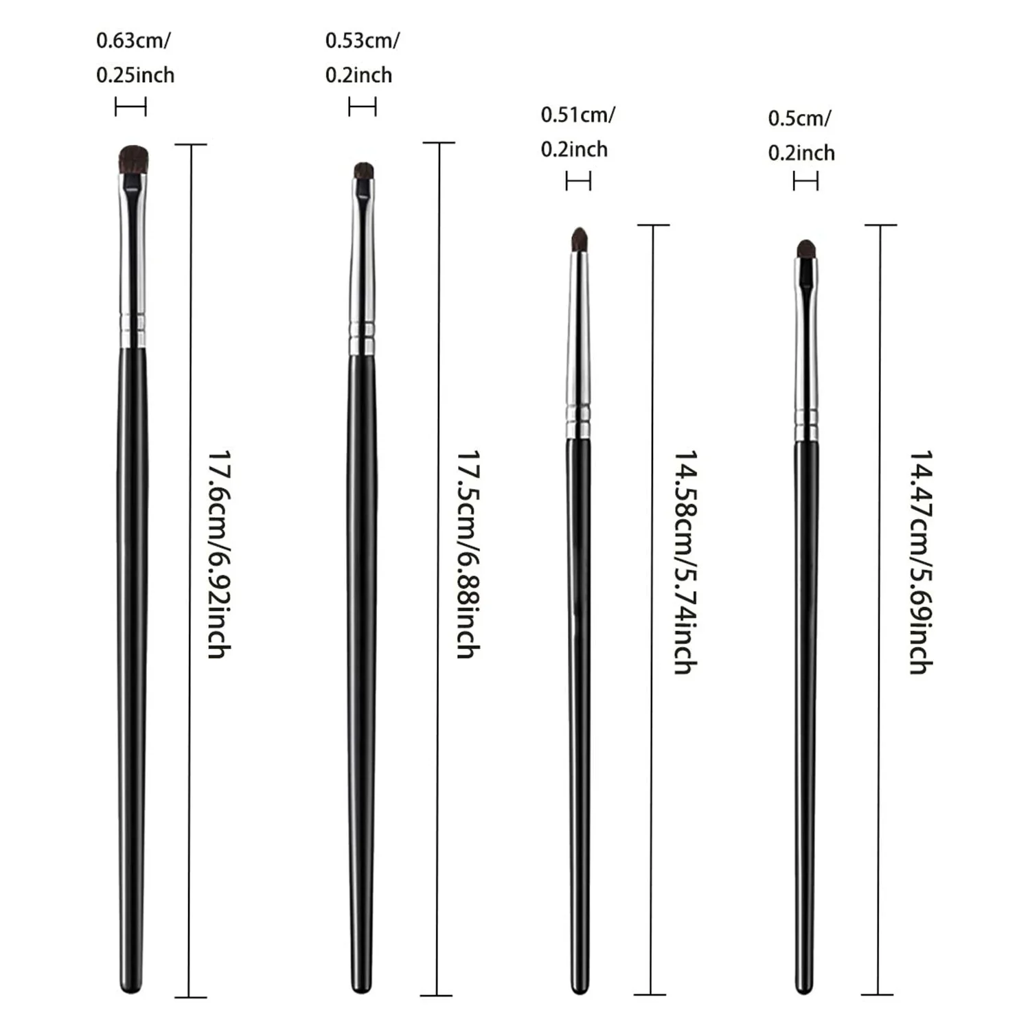 4Pcs Eye Detail Brushes Set, Eyeshadow Brushes, Detail small Eyeshadow Make up, Soft Eyeliner Brush, Perfect Eye Makeup Tools