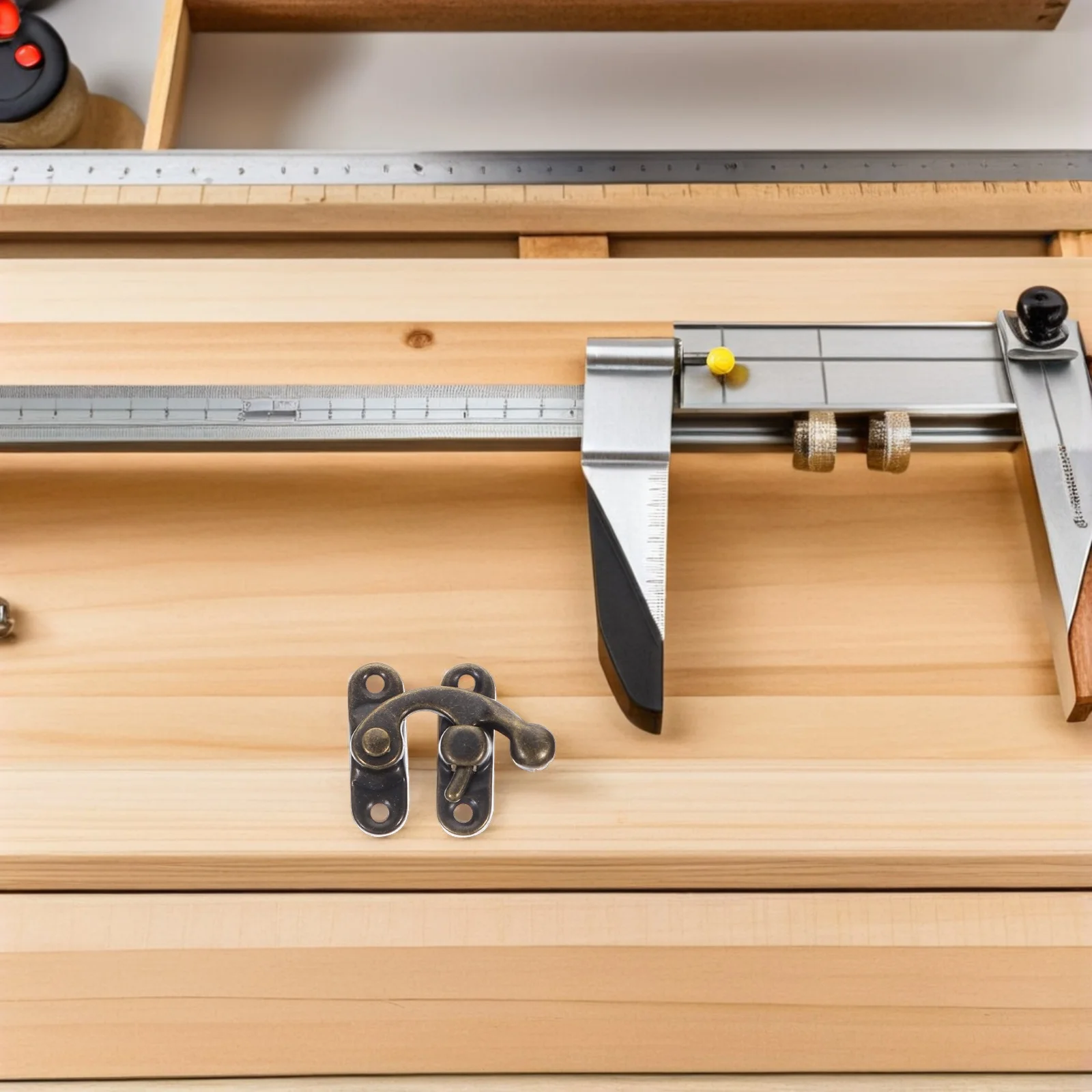 

10Pcs Retro Jewelry Box Hasp Horn Lock Right Latch Hook Replacement Screws for Wooden Cabinet Suitcase