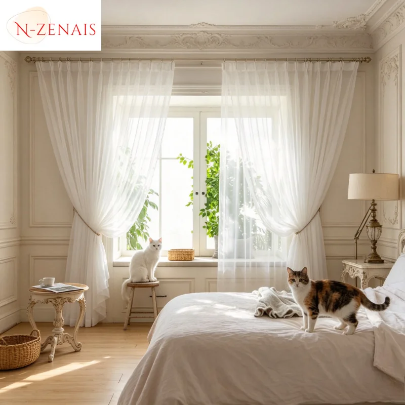 White Sheer Curtains Home Decor Luxury Living Room Bedroom Elegant Wedding Modern Simple High Quality Super Soft Tulle