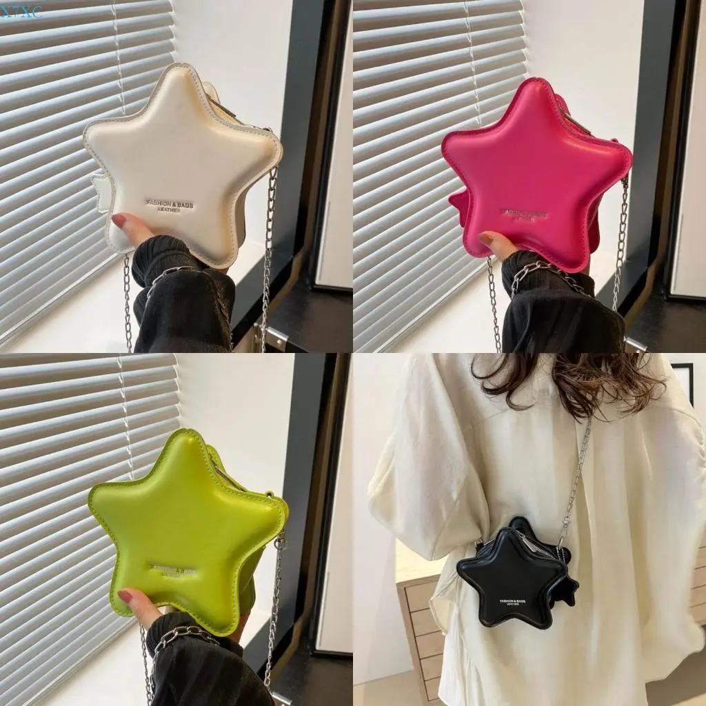 

X7XC Trendy Star Shoulder Bag Small PU Leatjer Satchel Purse for Everyday Use