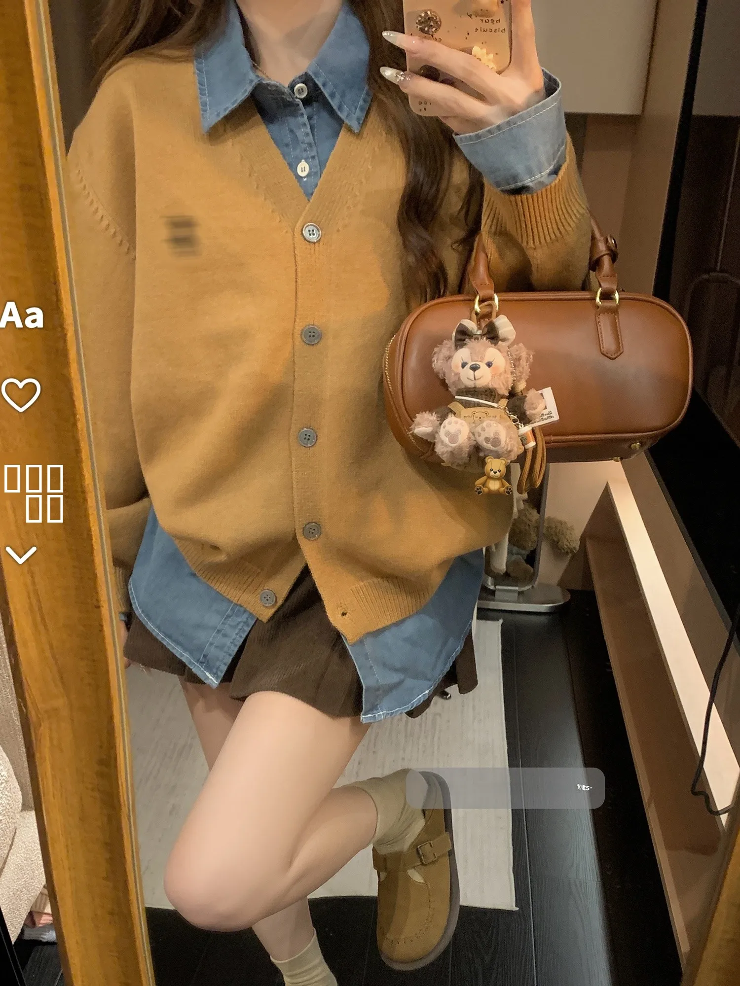 

DDXZ Evening Sweet Overlap Knitted Sweater Embroidered Loose Long Sve Open Cardigan Korean Sle Daily Soft Cotton Women's...