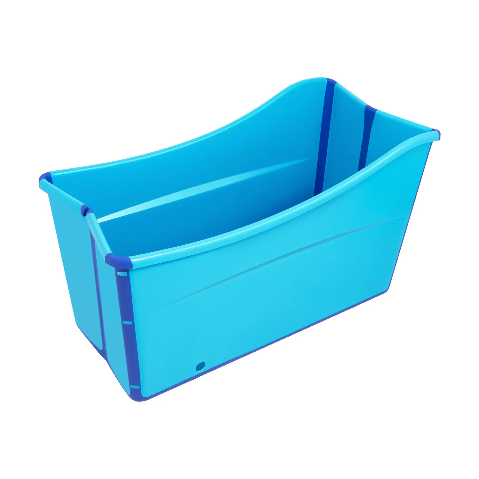 

Foldable Adult Bath Tub 38Inch Collapsible Soaking Bathtub Blue Thickened Plastic Folding Bathtub for Household Freestanding