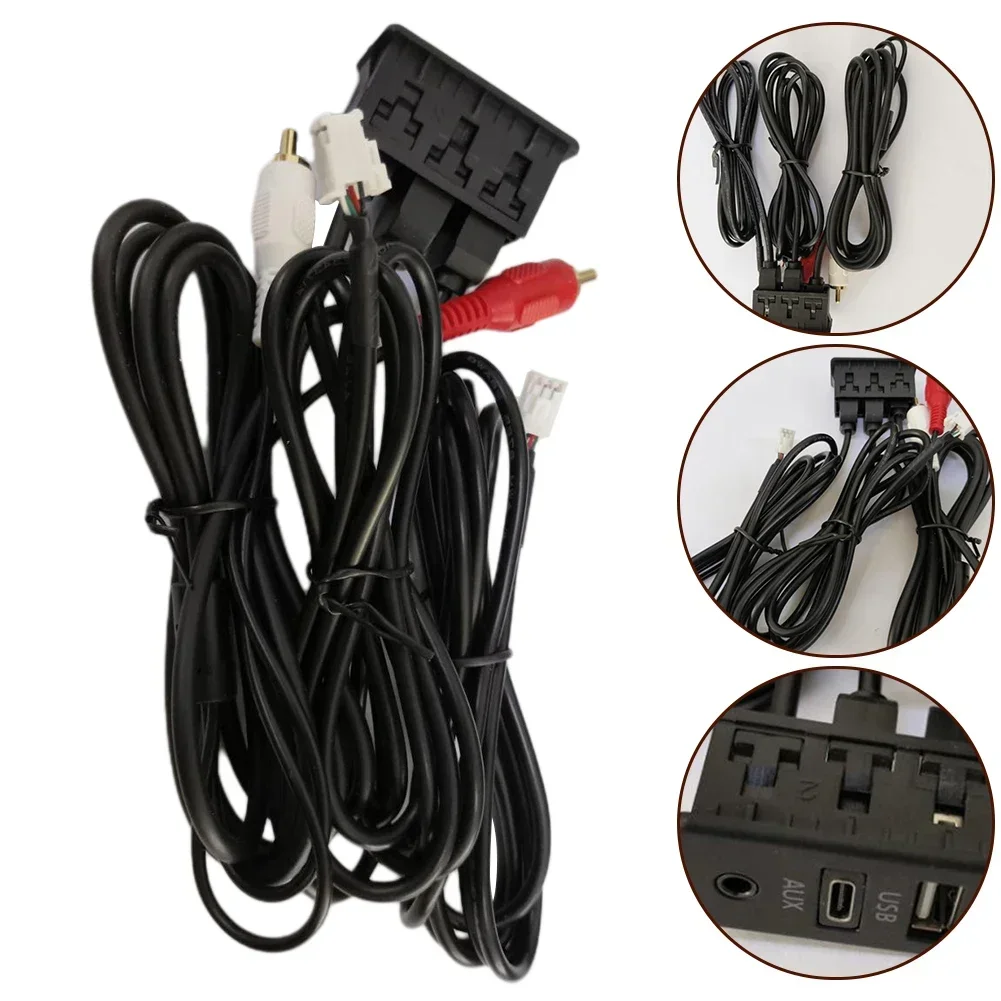Car AN Navigation Machine 4 Pin 6 Pin Change USB+TYPE-C+RCA Audio Input AUX Port Panel Interface Extension Cable Adapter Panel