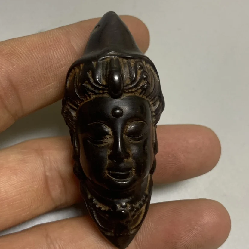 Tibetan yak horn carved Guanyin pendant necklace pendant beads accessories