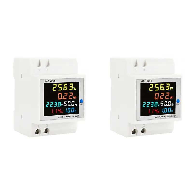 AT05-2X Digital Single Phase Energy Meter Tester Power Usage Monitor AC110V 40V-300V100A Frequency Power Factor Meter