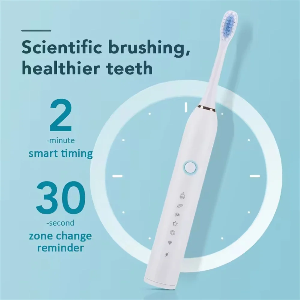6 Modes Electric Toothbrush Rechargeable Toothbrush High Vibration Dental Tooth Whitening Cleaner Electric Brushes Oral Care ﻿ ﻿