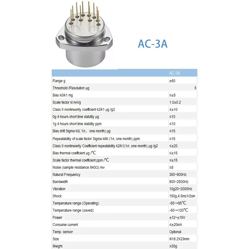 Quartz Acceleration Sensor Flexure Accelerometer Transducer Quartz Vibration Sensor