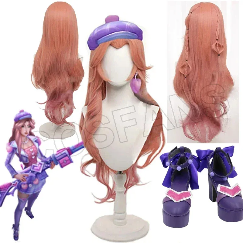 

LOL Heartache & Heartthrob Caitlyn Косплей Обувь Парик 85 см Женщины День Святого Валентина Косплей Парики Термостойкие Синтетические Волосы
