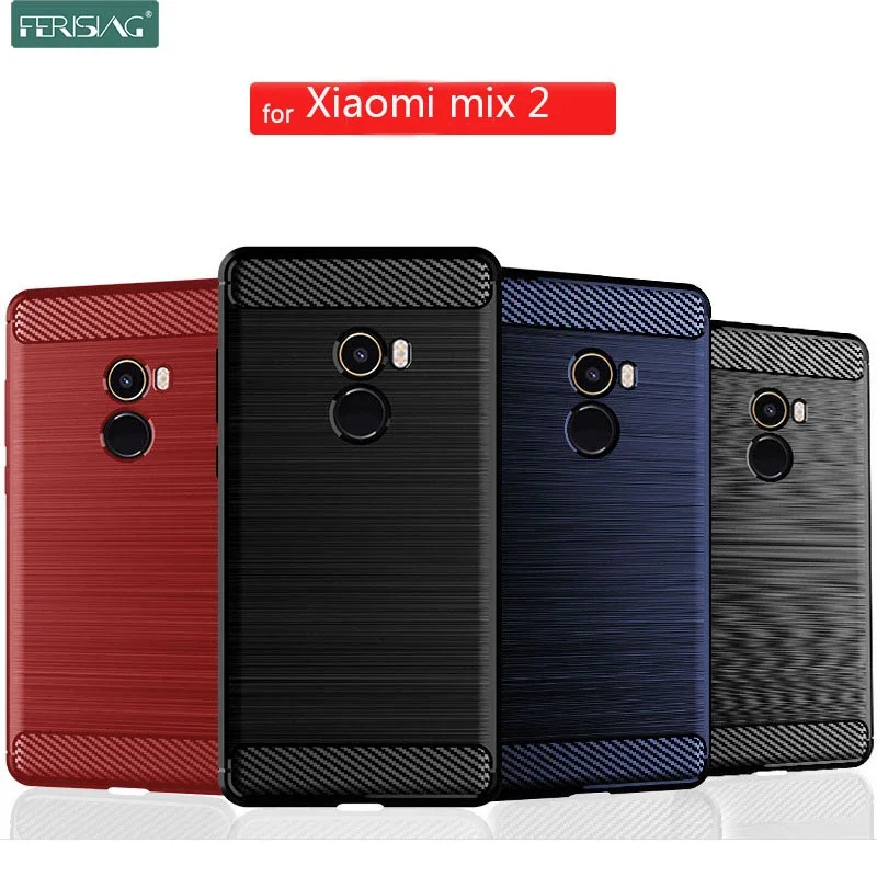 Shockproof carbon case for Xiaomi mix2 mix 2 2s, silicone case, TPU bumper, Xiaomi mix2 mix2s