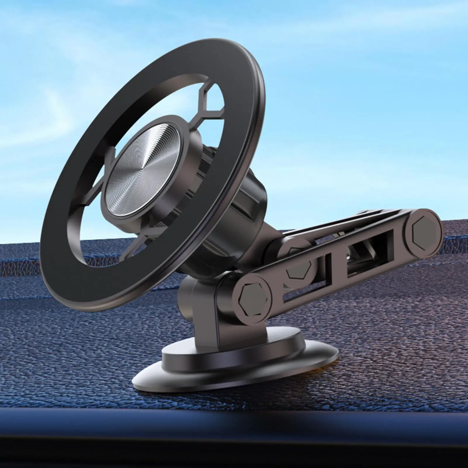 

Magnetic Car Phone Mount Anti Slip Foldable Stand Magnet Phone Holder For Car For SUV Truck Sedan Dashboard Windshield Road Trip