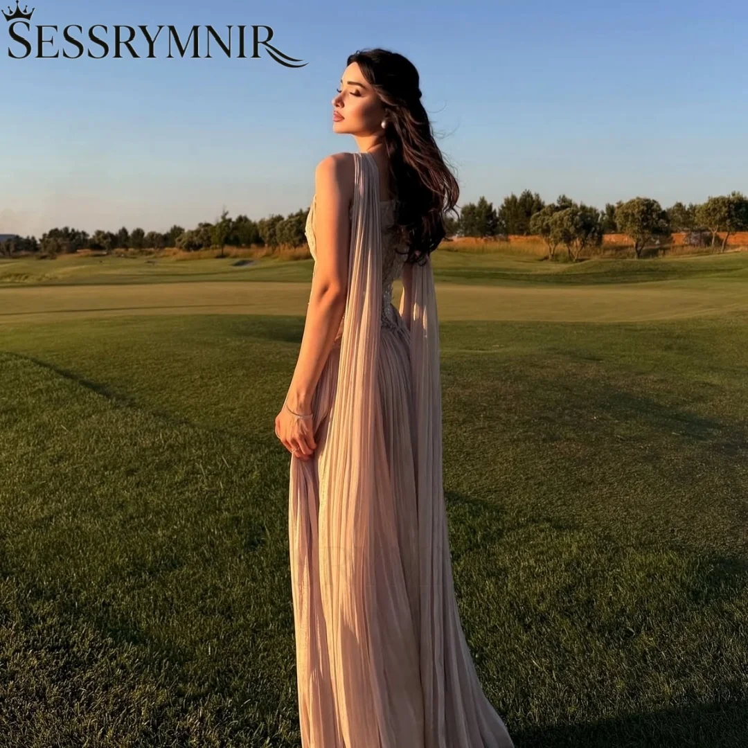 SESSRYMNIR Women'S Formal Evening Gowns Customize Strapless Pink A-Line Evening Dresses Floor-Length Ruffle Zipper Up Sleeveless