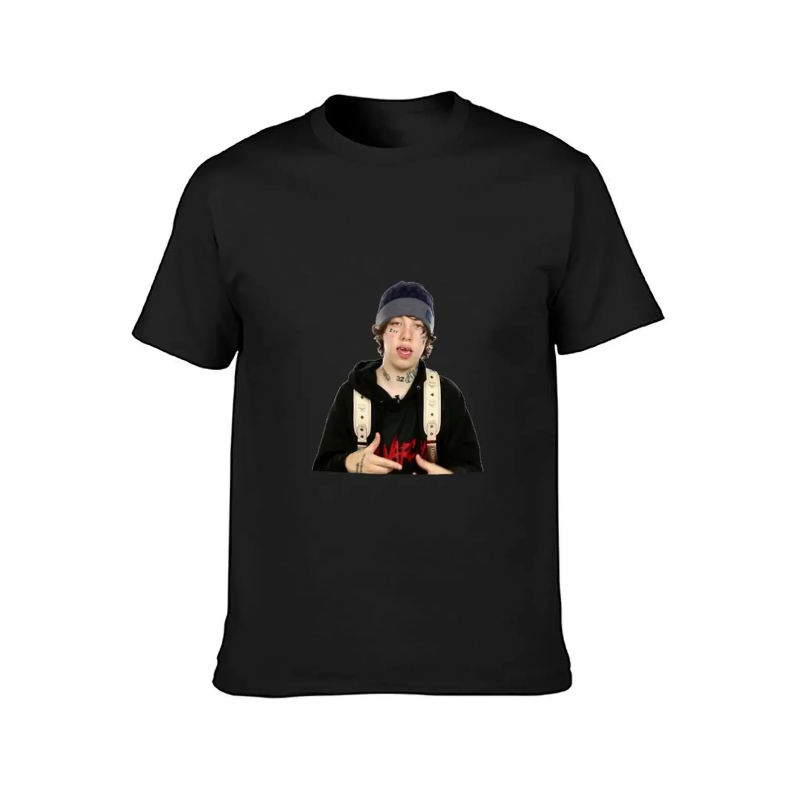 lil xan but hes got a white background T-Shirt oversizeds summer tops Men's t-shirt