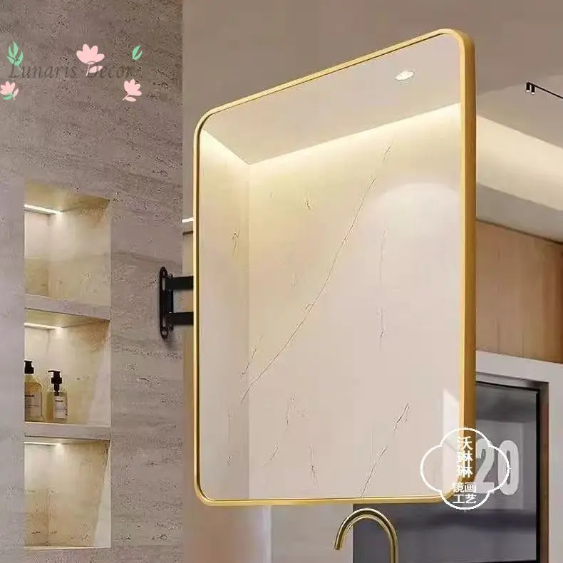 Rotating bathroom mirror, rotating wall hanging in the corner of the bathroom, retractable folding bathroom feng shui mirror