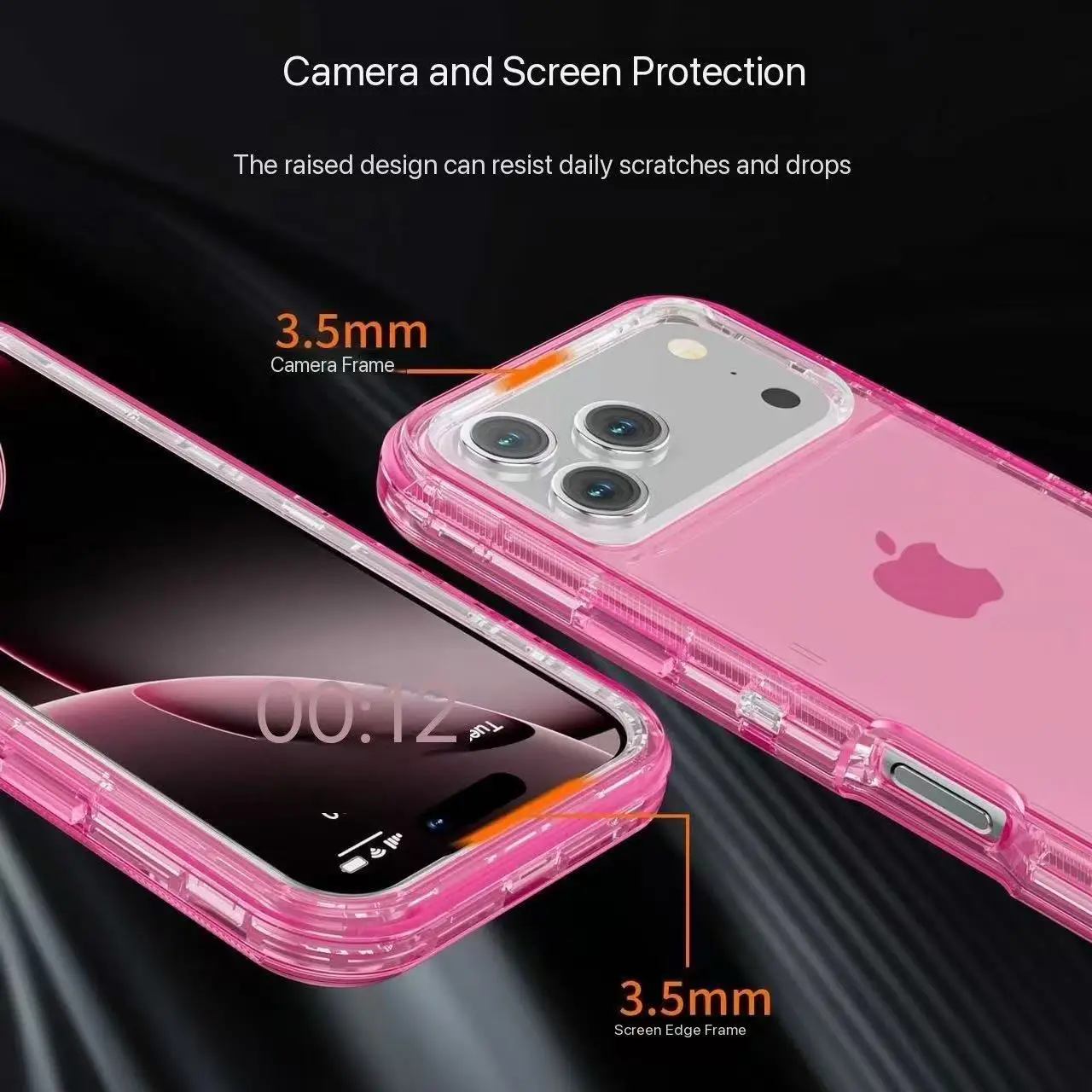 حافظة هاتف شفافة 3 في 1 لهاتف ابل ايفون 17 برو ماكس / 17 برو، لهاتف آيفون 16 برو ماكس مقاومة للسقوط ومقاومة للخدش سميكة جدًا