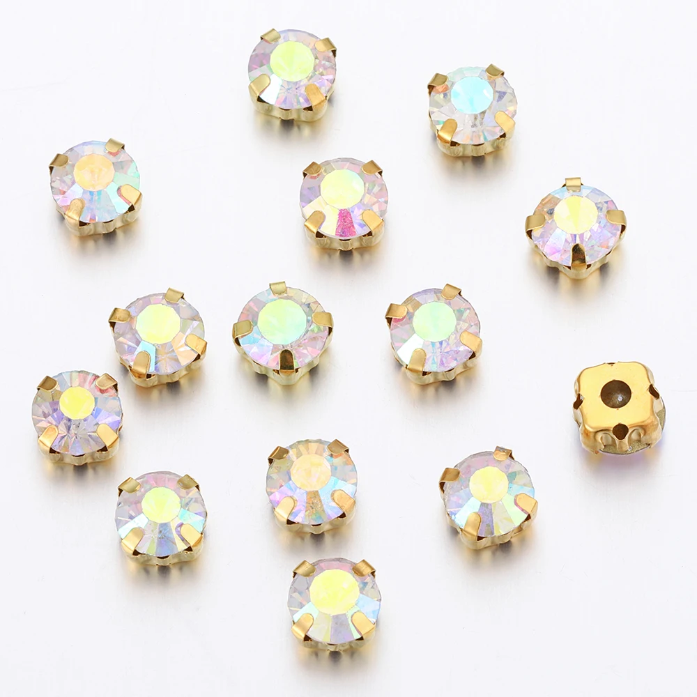 50pcs 6mm Rhinestone Crystal Glass Beads Cabochons Bead for DIY Jewelry Making Bowknots Needlework Sewing Wholesale image 2