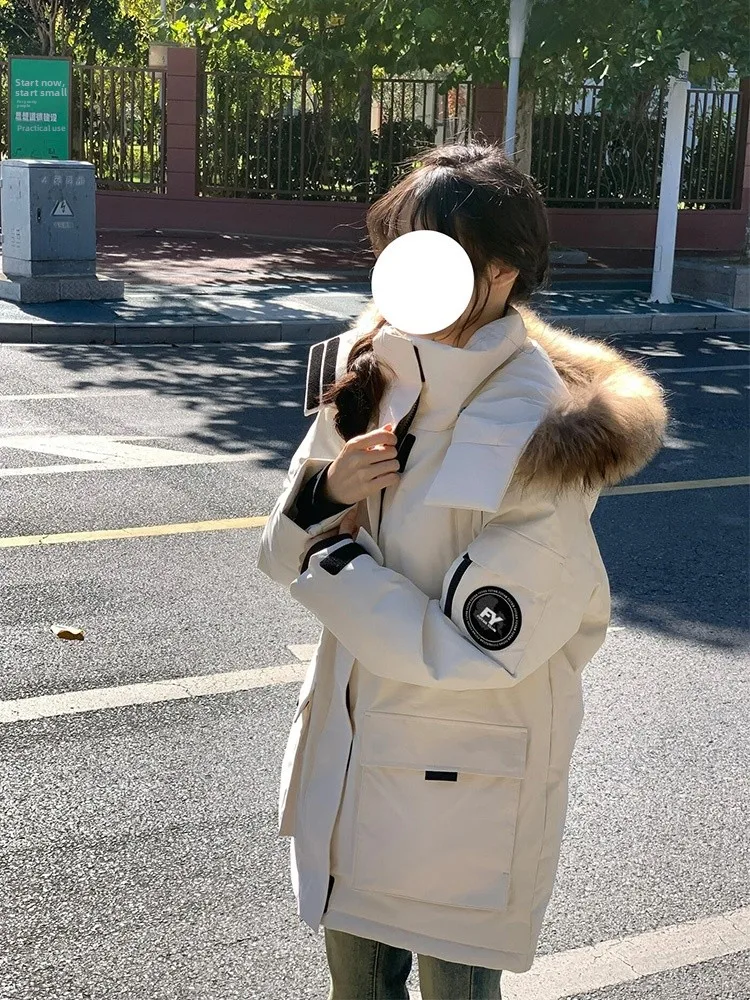 

Пуховик-парка Fuyuan Plum Color для женщин: утепленное зимнее пальто с длинными рукавами, на молнии, повседневный стиль для города