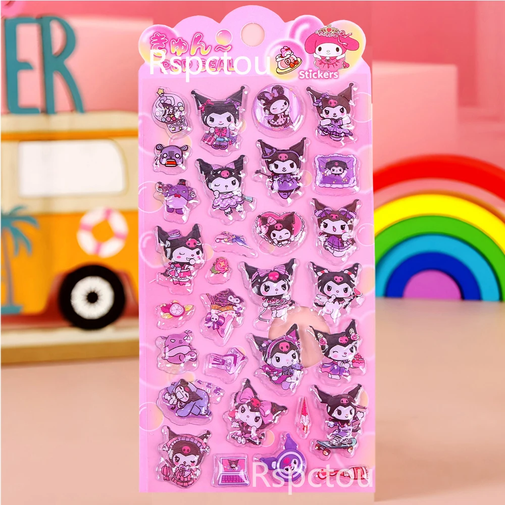 4 قطع من ملصقات الإغاثة ثلاثية الأبعاد الكرتونية اللطيفة كاواي ماي ميلودي كورومي فقاعة الشارات اللعب المقاومة للماء DIY الهاتف المحمول