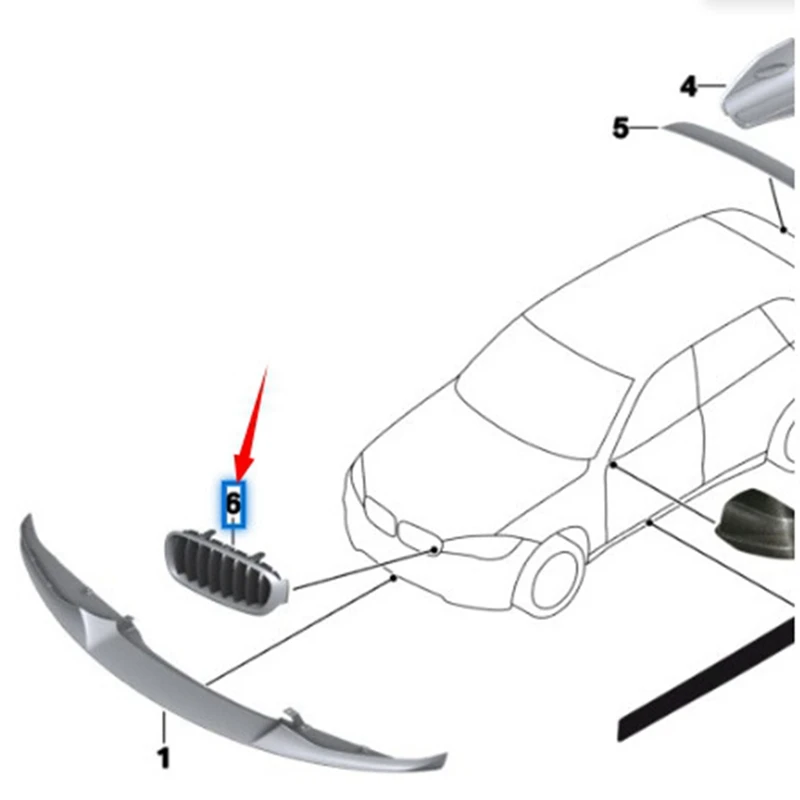 Car Front Bumper Kidney Grill Grilles 51712334708 51712334710 For BMW X5 X6 F15 F16 2014-2018 Middle Grid Grille