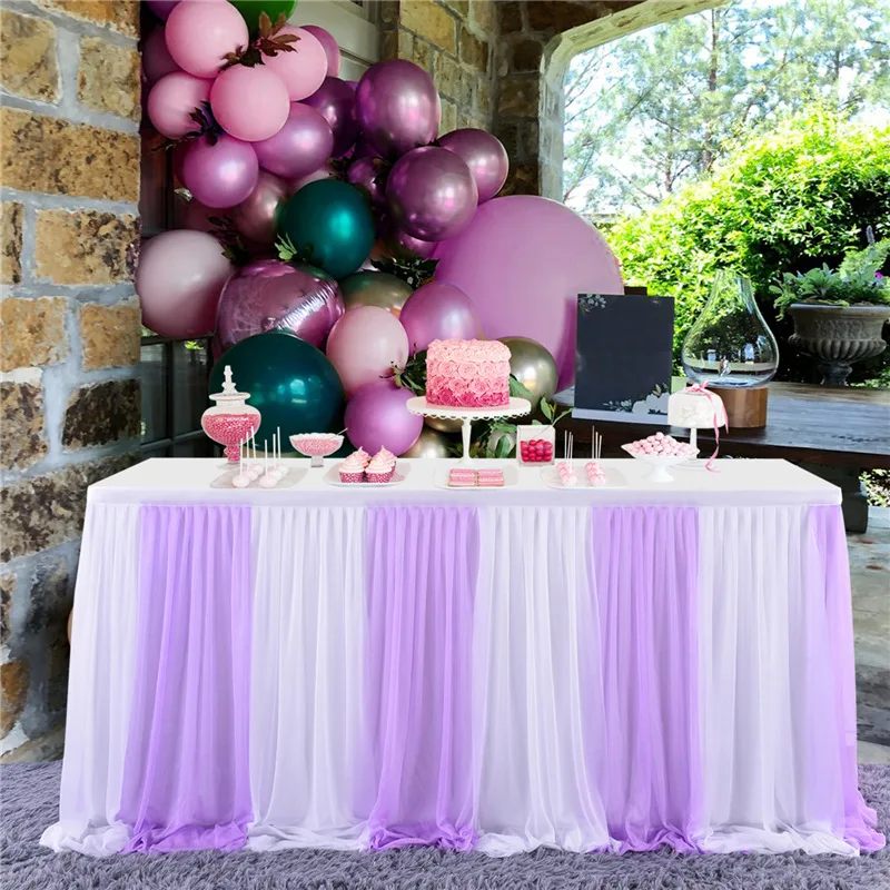 

Table Skirt Ruffle Tutu Table Skirts Tulle Table Cloths for Parties Baby Shower Wedding Dessert Banquet Table Decorations