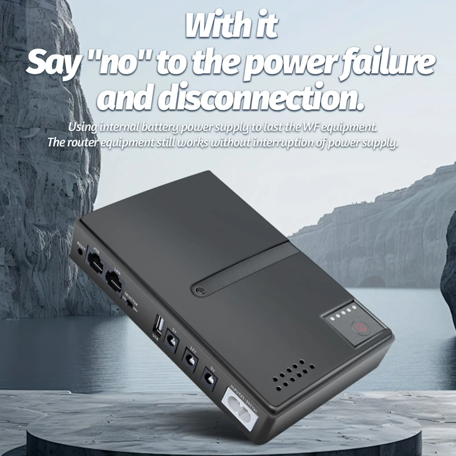 Uninterruptible Power Supply 15V 24V POE 5V 9V 12V USB 18W Output DC UPS Battery Backup for Camera Router Optical Modem