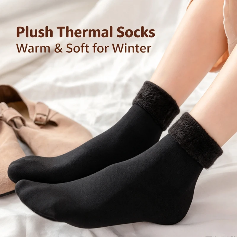 1/2/5/10 Pair New Unisex Winter Thicken Warm Short Socks Plush Thermal Versatile Socks Nylon Snow Velvet Boots Home Floor Socks
