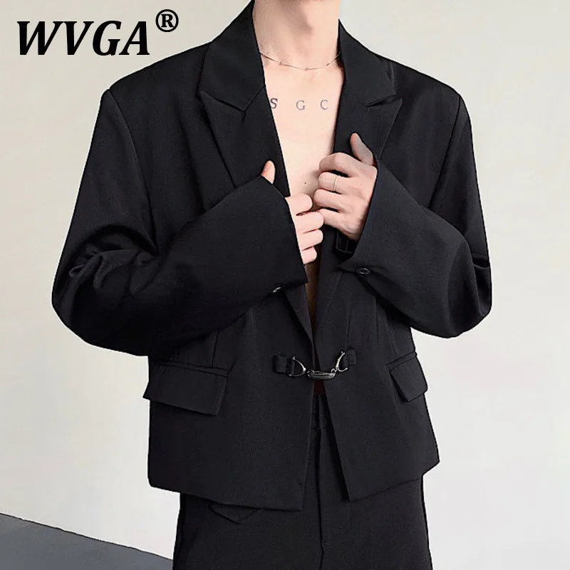 

WVGA Spring Autumn New Man Tide High Street Korean Trendy Turn-Down Collar Long Sleeve Blazer Niche Chic Casual Suit-Coats W9624