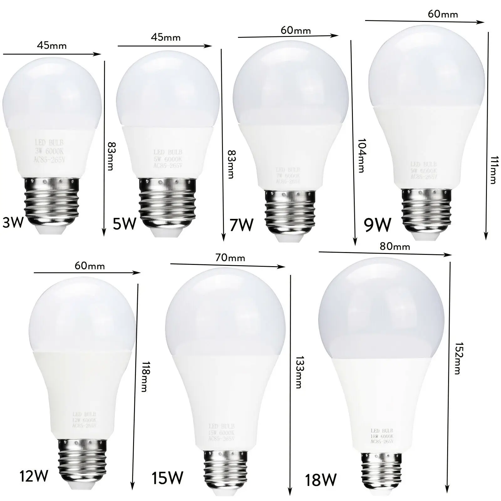 E27 Led Globe Light Bulb 3W 7W 9W 18W Ac 110V 220V Lightings 3000K 6000K 2835 Smd Not Dimmable Edison 270 Degrees Nan Decoration